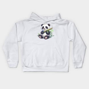 Cute Baby Panda with Bamboo Kids Hoodie